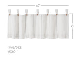 Stitched Burlap White Valance