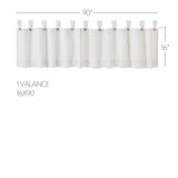 Stitched Burlap White Valance