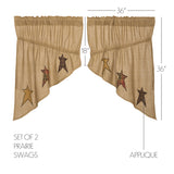 Stratford Burlap Prairie Swag Curtains