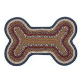 Stratford Dog Bone Braided Waterproof Rug Mat – Small – Waterproof Dog Feeding Mat – Khaki Tan, Blue