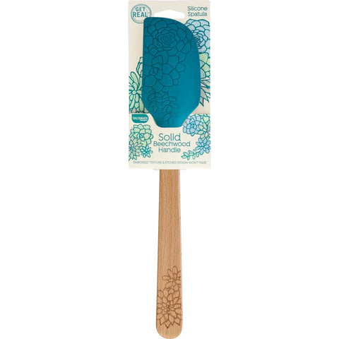Succulents Teal Embossed Silicone Spatula-Lange General Store