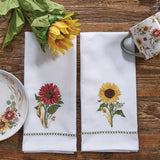Sunflower Embroidered Dish Towels-Lange General Store