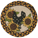 Sunflowers & Hen Braided Trivet 8"-Lange General Store