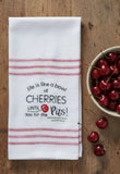 Sweet Cherry Snarkasms Embroidered Tea Towel-Lange General Store