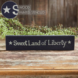 Sweet Land Of Liberty Blue Wooden Sign-Lange General Store