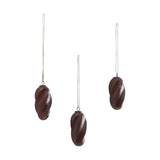 Swirling Dark Wooden Ornament Set of 3-Lange General Store