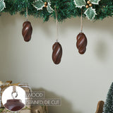 Swirling Dark Wooden Ornament Set of 3-Lange General Store