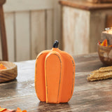 Tall Orange Wooden Pumpkin 8x5x2-Lange General Store