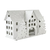 Tealight Holder Metal Village House B Antique White-Lange General Store