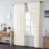 Templeton Tobacco Cloth Antique White Fringed Panel Curtains-Lange General Store