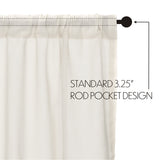 Templeton Tobacco Cloth Antique White Fringed Short Panel Curtains-Lange General Store