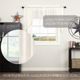 Templeton Tobacco Cloth Antique White Fringed Swag Curtains