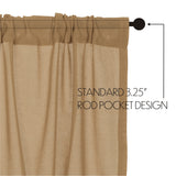Templeton Tobacco Cloth Khaki Fringed Prairie Swag Curtains