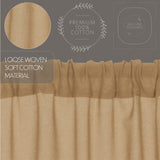 Templeton Tobacco Cloth Khaki Fringed Swag Curtains-Lange General Store