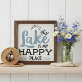 The Lake Is My Happy Place Wood Sign 6x6-Lange General Store