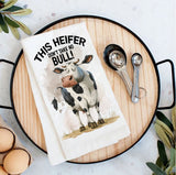 This Heifer Takes No Bull Cow Flour Sack Towel-Lange General Store