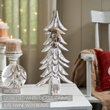 Timber Tidings Distressed White Wooden Trees-Lange General Store