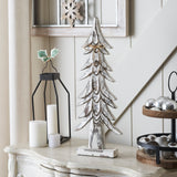 Timber Tidings Distressed White Wooden Trees-Lange General Store
