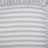Timeless Ticking Gray Ruffled Chair Pad-Lange General Store