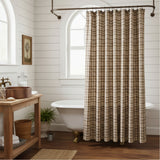 Tinderbox Brown Plaid Shower Curtain