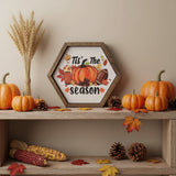 Tis the Season Fall Hexagon Sign 8x7