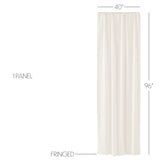 Tobacco Cloth Antique White Single Long Panel Curtain-Lange General Store