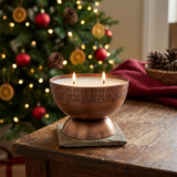 Tranquility Bowl candle in a cozy Christmas setting
