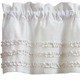 Triplicity Ruffled White Valance-Lange General Store