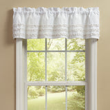 Triplicity Ruffled White Valance-Lange General Store