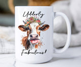 Udderly Fabulous Cow Farmhouse Mug-Lange General Store