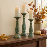 Verdi Green Candlesticks in a square fall lifestyle setting