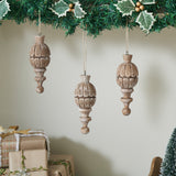 Vintage Finial Ornament Feathered Finish Set of 3-Lange General Store