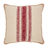 Vintage Red Burlap Stripe Pillow-Lange General Store