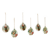 Vintage Santa and Reindeer Metal Ornaments Set of 6-Lange General Store