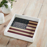 Vintage USA Flag White Decorative Tray-Lange General Store