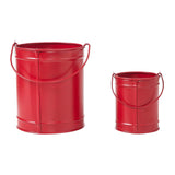 Votive Candle Holder w/Star Cutout Barn Red Set of 2-Lange General Store