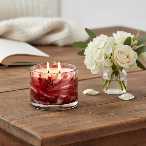 Blown Glass Tumbler Candle - Wind Red