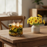 Blown Glass Tumbler Candle - Wind Yellow & Green
