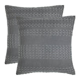 Waffle Weave Dark Gray Euro Sham Set of 2-Lange General Store