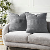 Waffle Weave Dark Gray Pillow Cover Set of 2-Lange General Store