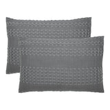 Waffle Weave Dark Gray Sham Set of 2-Lange General Store