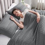 Waffle Weave Dark Gray Sham Set of 2-Lange General Store