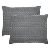 Waffle Weave Dark Gray Sham Set of 2-Lange General Store