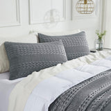 Waffle Weave Dark Gray Sham Set of 2-Lange General Store