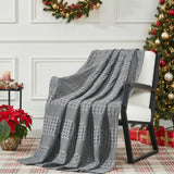 Waffle Weave Dark Gray Throw-Lange General Store