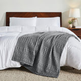 Waffle Weave Dark Gray Throw-Lange General Store