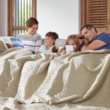 Waffle Weave Natural Blanket-Lange General Store