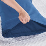 Waffle Weave Navy Blue Body Pillow Cover-Lange General Store