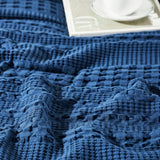 Waffle Weave Navy Blue Pillow Cover Set of 2-Lange General Store