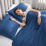 Waffle Weave Navy Blue Sham Set of 2-Lange General Store